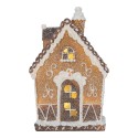 Clayre & Eef Gingerbread house met LED 13x9x20 cm Bruin Kunststof