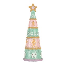 Clayre & Eef Decorazione di Natalizie Albero di Natale Ø 9x26 cm Verde Plastica