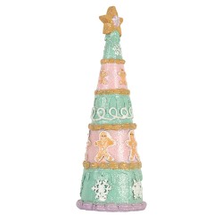 Clayre & Eef Decorazione di Natalizie Albero di Natale Ø 9x26 cm Verde Plastica