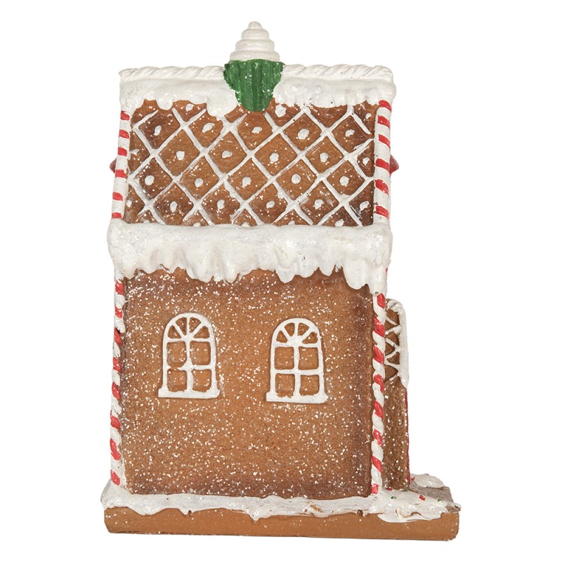 Clayre & Eef Casa di pan di zenzero con LED 15x9x20 cm Marrone Plastica