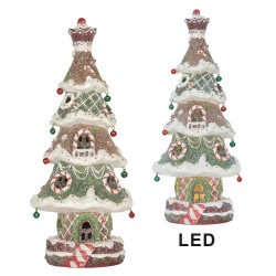 Clayre & Eef Decorazione Albero di Natale 3xAAA Marrone Plastica