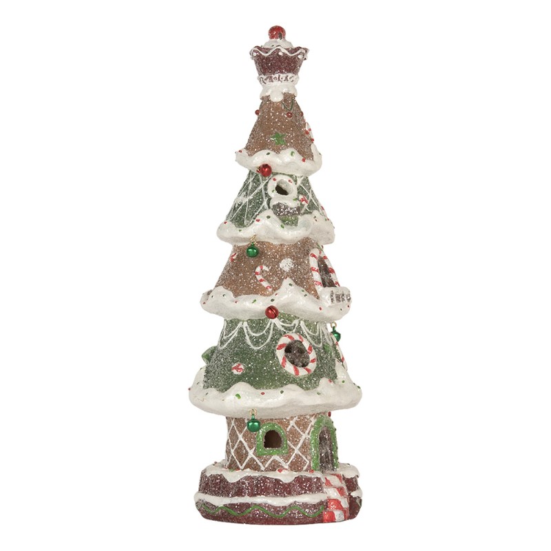Clayre & Eef Decorazione Albero di Natale 3xAAA Marrone Plastica