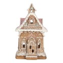 Clayre & Eef Casa di pan di zenzero con LED 9x10x15 cm Marrone Plastica