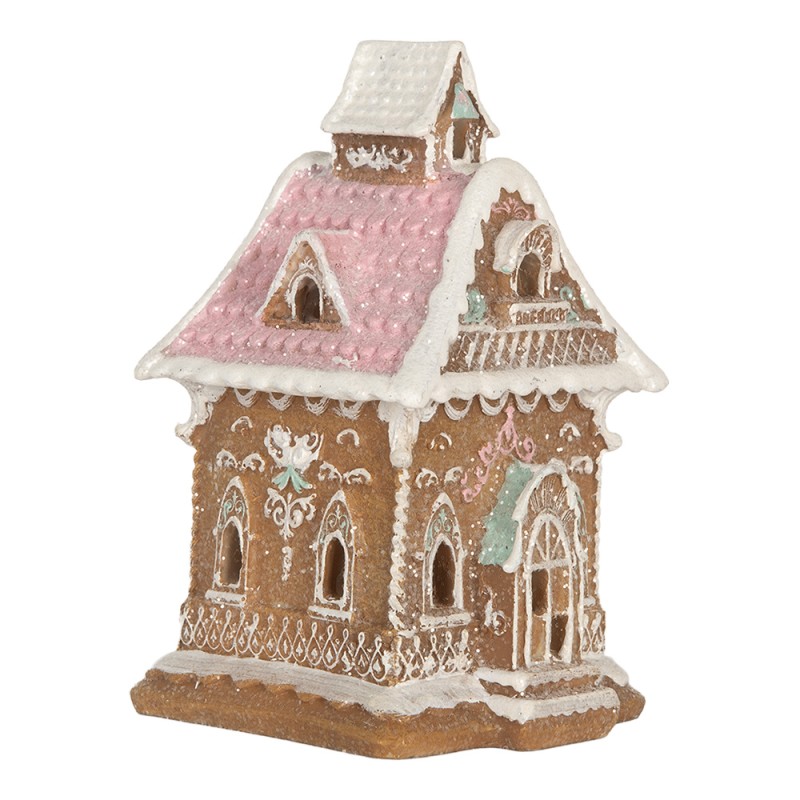 Clayre & Eef Casa di pan di zenzero con LED 9x10x15 cm Marrone Plastica