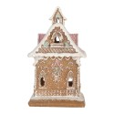 Clayre & Eef Casa di pan di zenzero con LED 9x10x15 cm Marrone Plastica