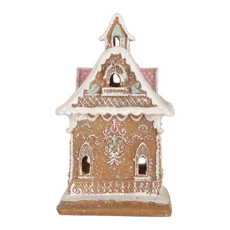 Clayre & Eef Casa di pan di zenzero con LED 9x10x15 cm Marrone Plastica