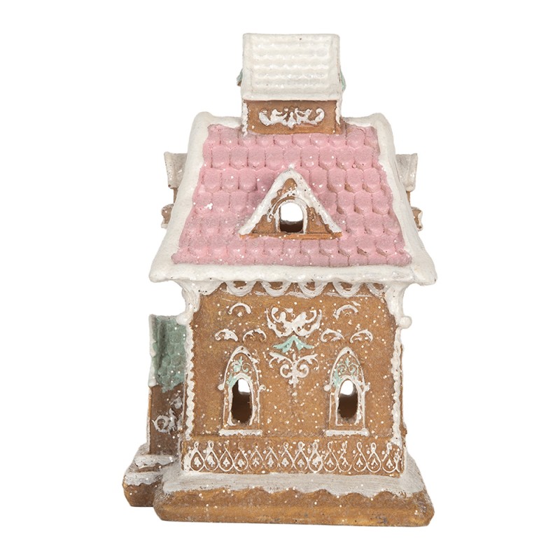 Clayre & Eef Casa di pan di zenzero con LED 9x10x15 cm Marrone Plastica