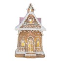 Clayre & Eef Casa di pan di zenzero con LED 9x10x15 cm Marrone Plastica