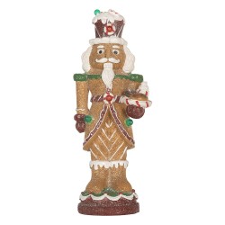 Clayre & Eef Kerstdecoratie Beeld Notenkraker 3xAAA Bruin Kunststof