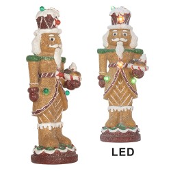 Clayre & Eef Kerstdecoratie Beeld Notenkraker 3xAAA Bruin Kunststof