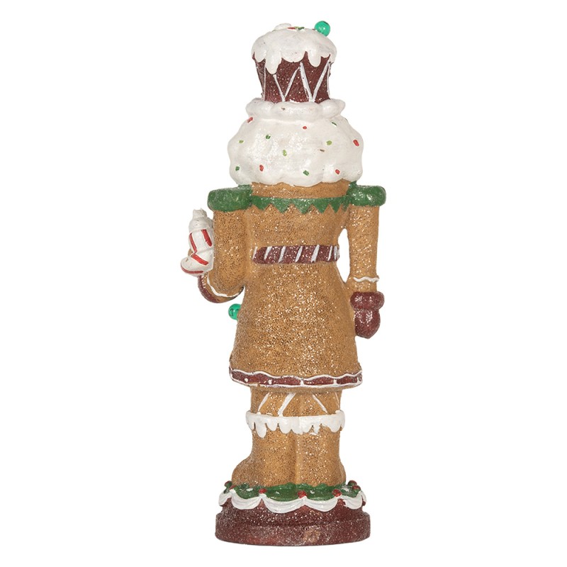Clayre & Eef Kerstdecoratie Beeld Notenkraker 3xAAA Bruin Kunststof