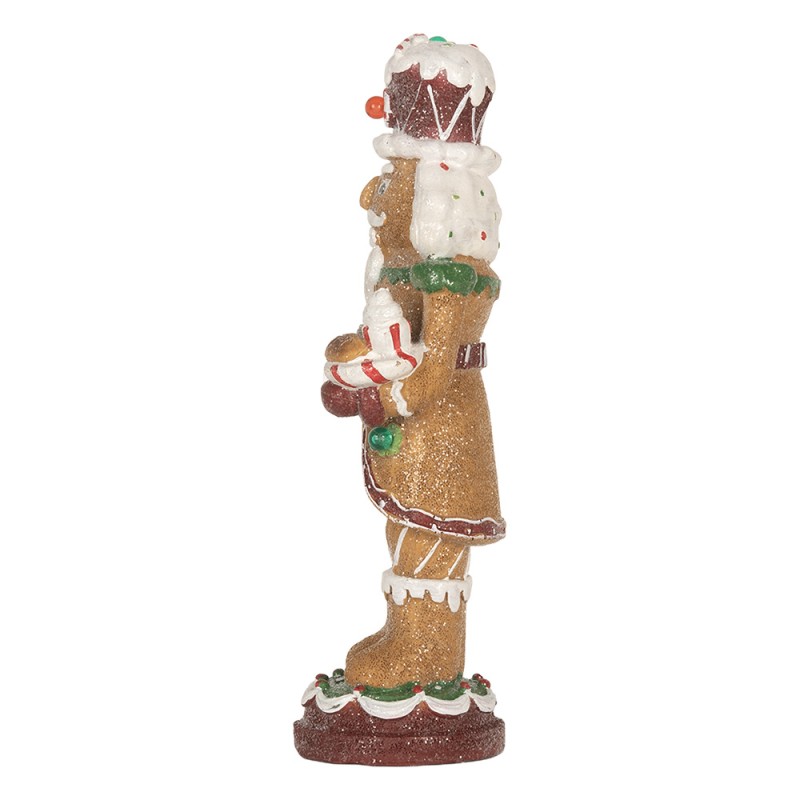 Clayre & Eef Kerstdecoratie Beeld Notenkraker 3xAAA Bruin Kunststof