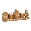 Clayre & Eef Kandelaar Huis 21x4x8 cm Bruin Keramiek