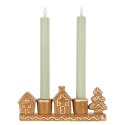 Clayre & Eef Kandelaar Huis 21x4x8 cm Bruin Keramiek