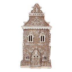 Clayre & Eef Maison en pain d'épices avec LED 3 x AAA Marron Plastique