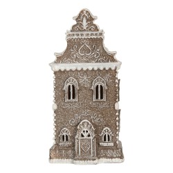 Clayre & Eef Gingerbread house met LED 12x11x25 cm Bruin Kunststof