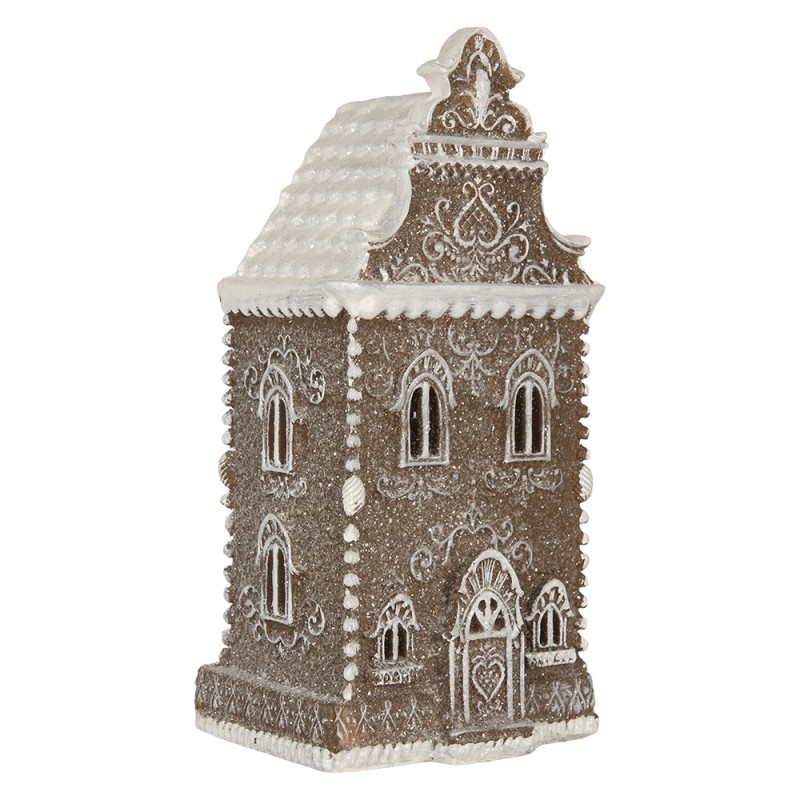 Clayre & Eef Gingerbread house met LED 12x11x25 cm Bruin Kunststof