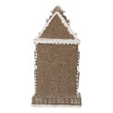 Clayre & Eef Gingerbread house met LED 12x11x25 cm Bruin Kunststof