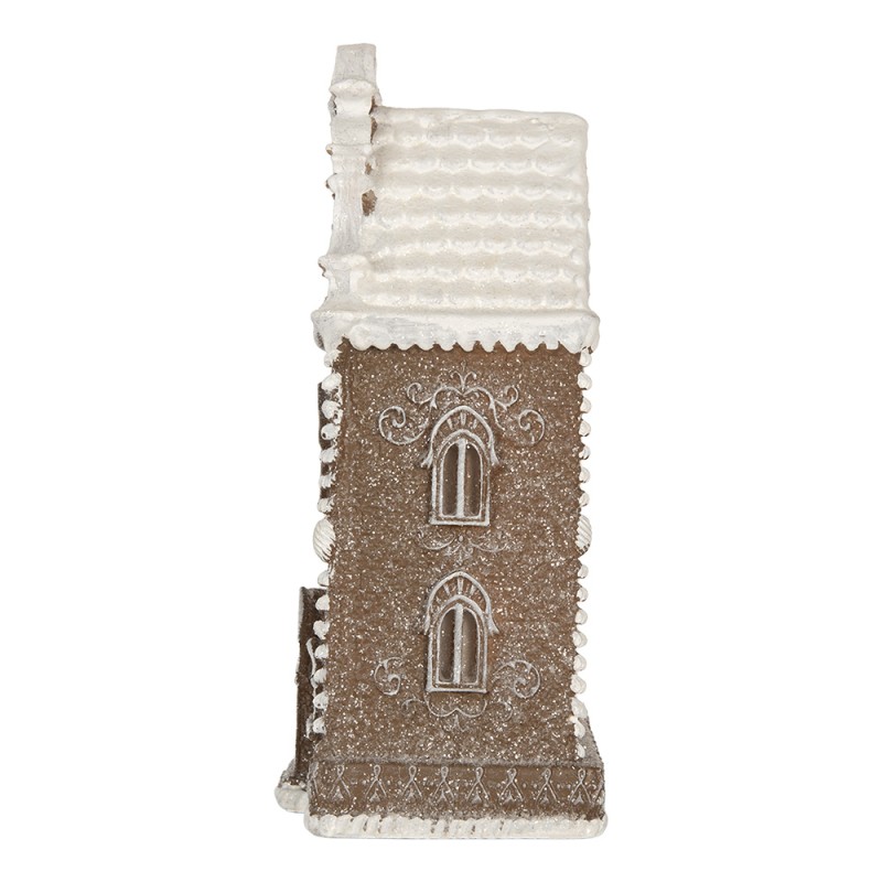 Clayre & Eef Gingerbread house met LED 12x11x25 cm Bruin Kunststof