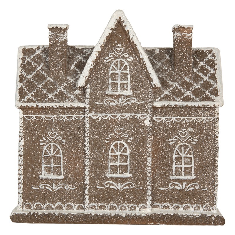 Clayre & Eef Casa di pan di zenzero con LED 26x10x25 cm Marrone Plastica