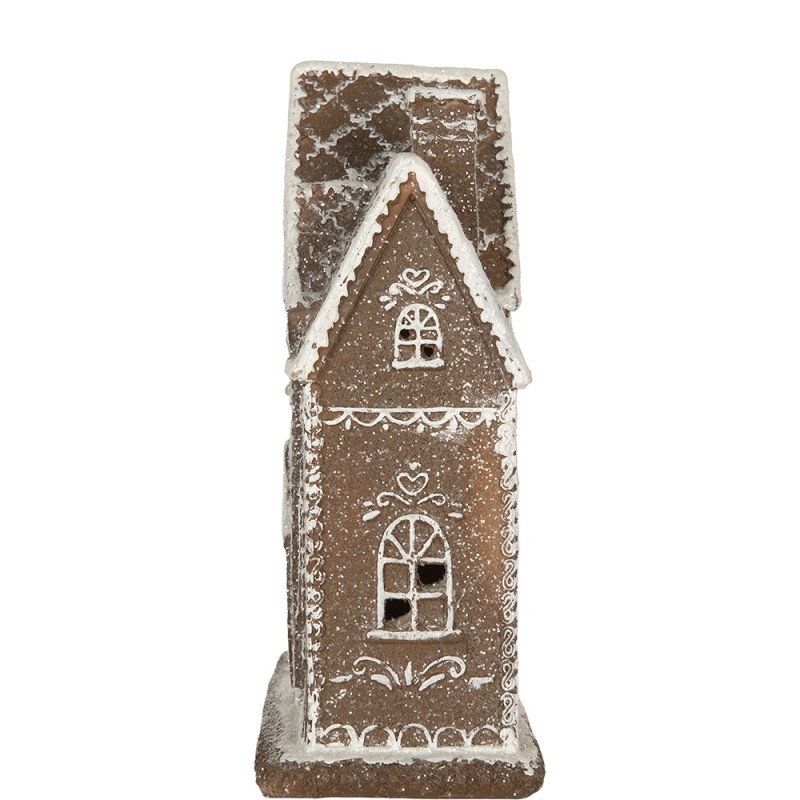 Clayre & Eef Casa di pan di zenzero con LED 26x10x25 cm Marrone Plastica