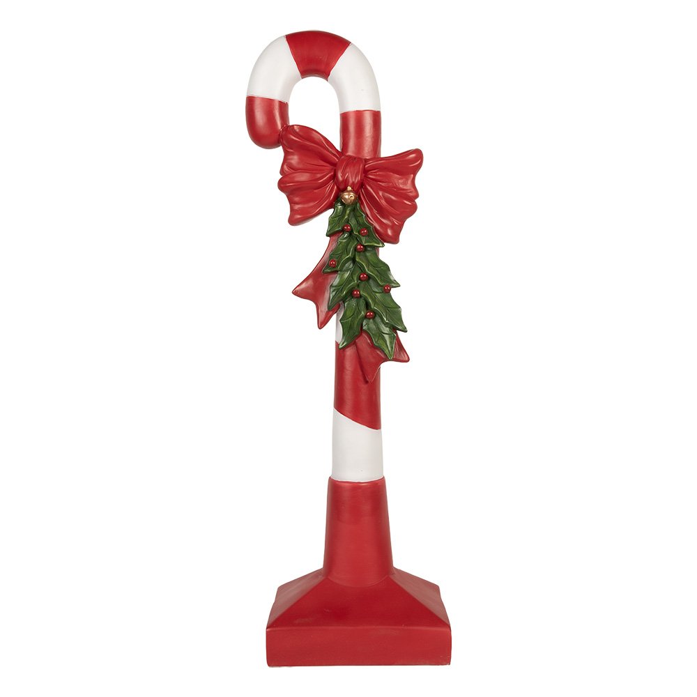 Clayre&Eef Kerstdecoratie Zuurstok 25x18x83 cm Rood Kunststof