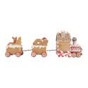 Clayre & Eef Statuetta decorativa di Natale Treno 33x10x15 cm Marrone Plastica