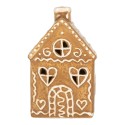 Clayre & Eef Casa di pan di zenzero con LED 7x6x12 cm Marrone Ceramica