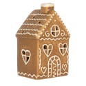 Clayre & Eef Casa di pan di zenzero con LED 7x6x12 cm Marrone Ceramica