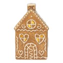 Clayre & Eef Casa di pan di zenzero con LED 7x6x12 cm Marrone Ceramica