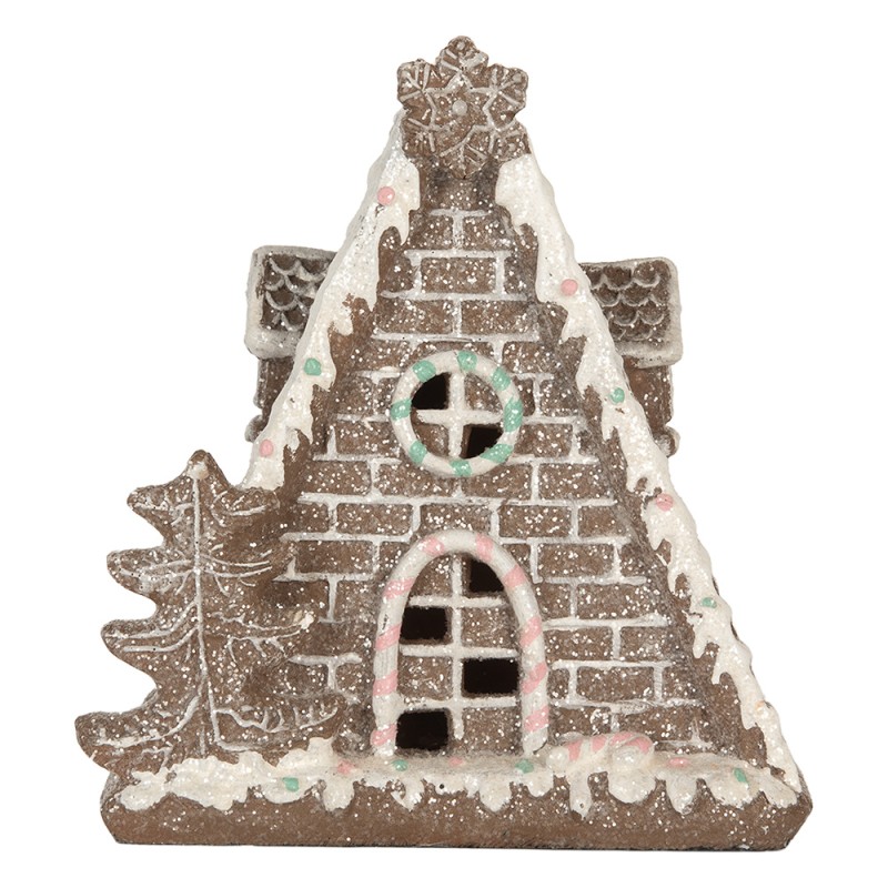 Clayre & Eef Gingerbread house with LED 17x10x18 cm Brown Plastic