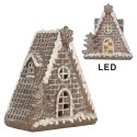 Clayre & Eef Gingerbread house with LED 17x10x18 cm Brown Plastic
