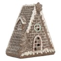 Clayre & Eef Gingerbread house with LED 17x10x18 cm Brown Plastic