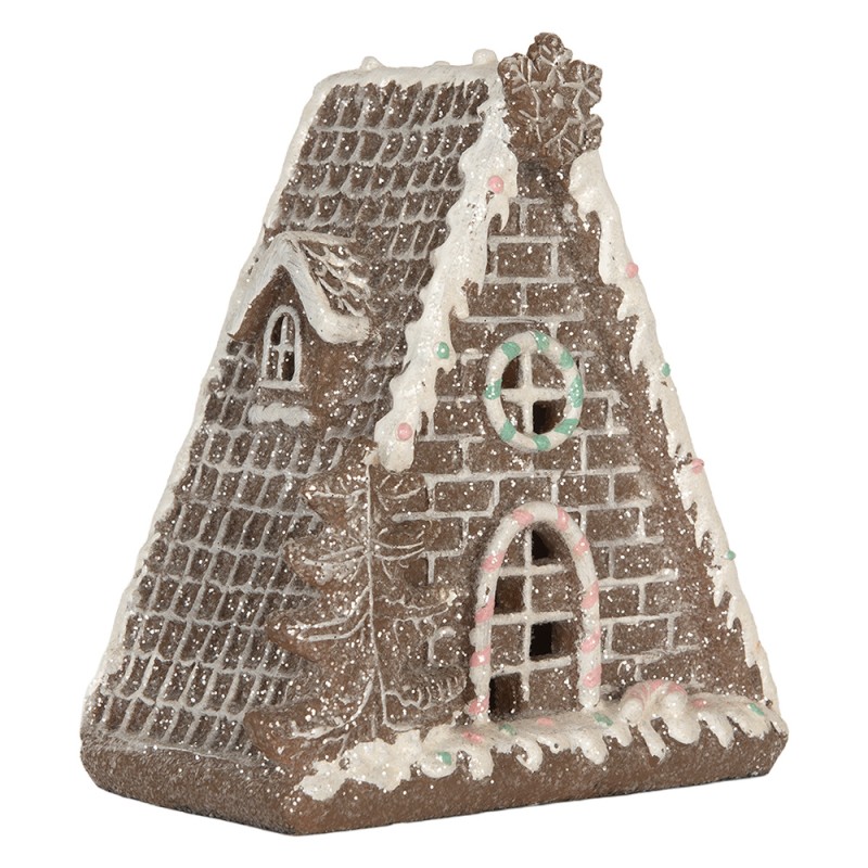 Clayre & Eef Gingerbread house with LED 17x10x18 cm Brown Plastic