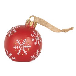 Clayre & Eef Christmas Ornament Christmas bauble Ø 12x14 cm Red Plastic