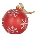 Clayre & Eef Christmas Ornament Christmas bauble Ø 12x14 cm Red Plastic