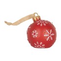 Clayre & Eef Christmas Ornament Christmas bauble Ø 12x14 cm Red Plastic