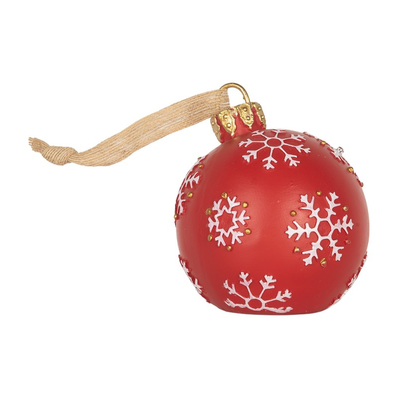 Clayre & Eef Christmas Ornament Christmas bauble Ø 12x14 cm Red Plastic