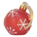 Clayre & Eef Christmas Ornament Christmas bauble Ø 12x14 cm Red Plastic