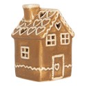 Clayre & Eef Casa di pan di zenzero con LED 7x7x11 cm Marrone Ceramica