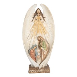 Clayre & Eef Christmas Decoration Angel 19x10x40 cm Beige Plastic