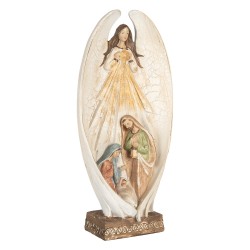 Clayre & Eef Christmas Decoration Angel 19x10x40 cm Beige Plastic