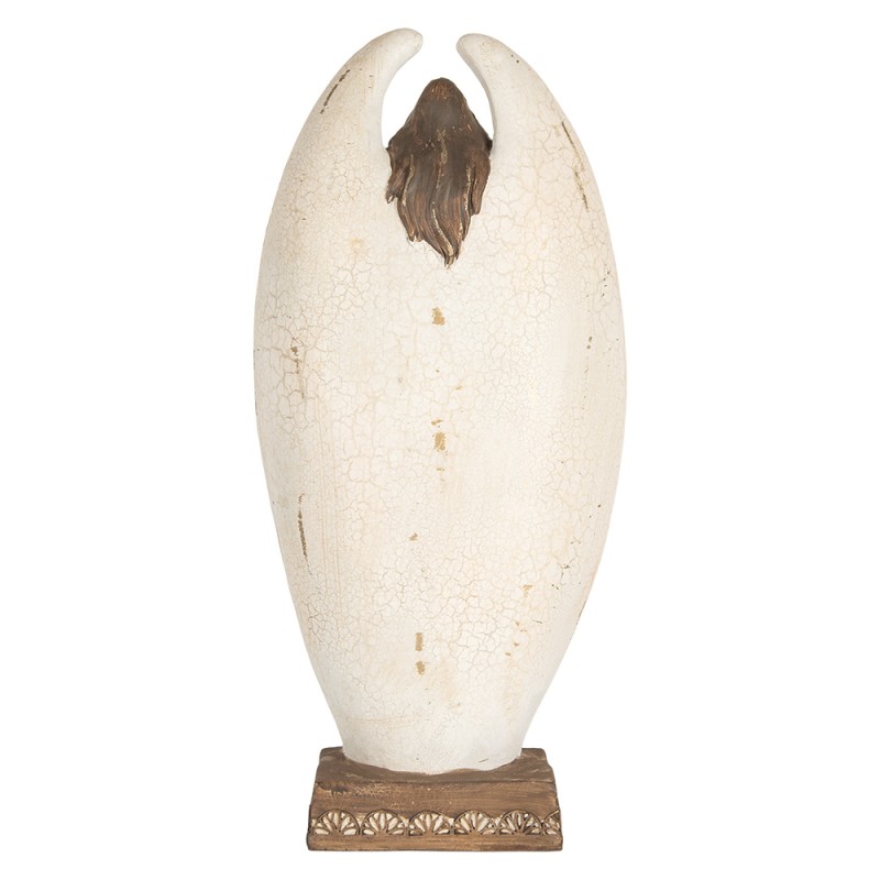 Clayre & Eef Decorazione di Natalizie Angelo 19x10x40 cm Beige Plastica
