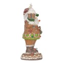 Clayre & Eef Kerstdecoratie Beeld Kerstman 15x13x32 cm Bruin Kunststof