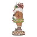 Clayre & Eef Kerstdecoratie Beeld Kerstman 15x13x32 cm Bruin Kunststof