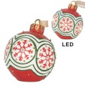 Clayre & Eef Christmas Ornament Christmas bauble Ø 12x14 cm Red Plastic