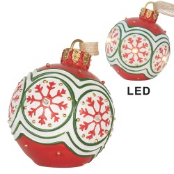 Clayre & Eef Christmas Ornament Christmas bauble Ø 12x14 cm Red Plastic