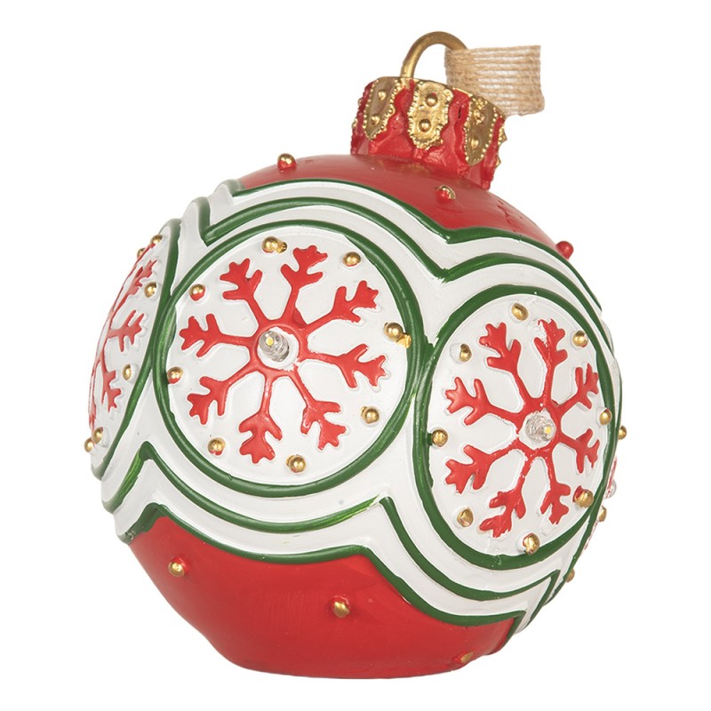 Clayre & Eef Christmas Ornament Christmas bauble Ø 12x14 cm Red Plastic