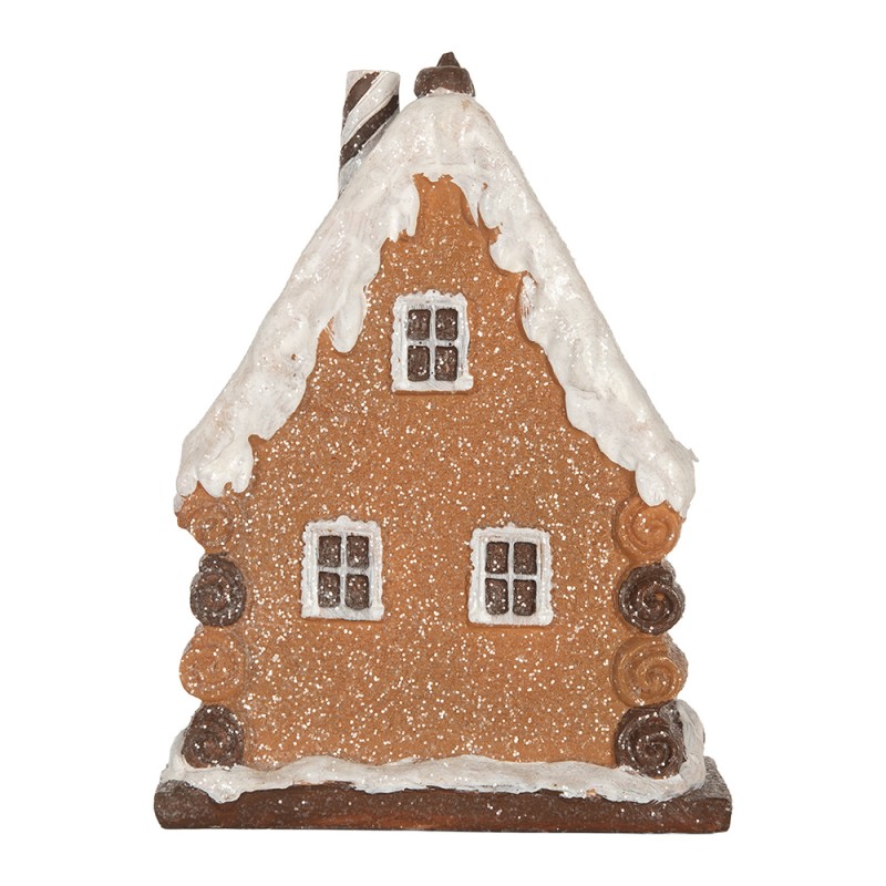 Clayre & Eef Gingerbread house with LED 15x8x20 cm Brown Plastic