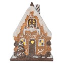Clayre & Eef Gingerbread house with LED 15x8x20 cm Brown Plastic